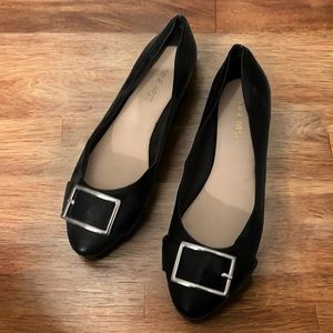 Black Nine West Buckle flats